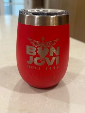 Yeti Red Bon Jovi Forever Tour Insulated Tumbler NWT